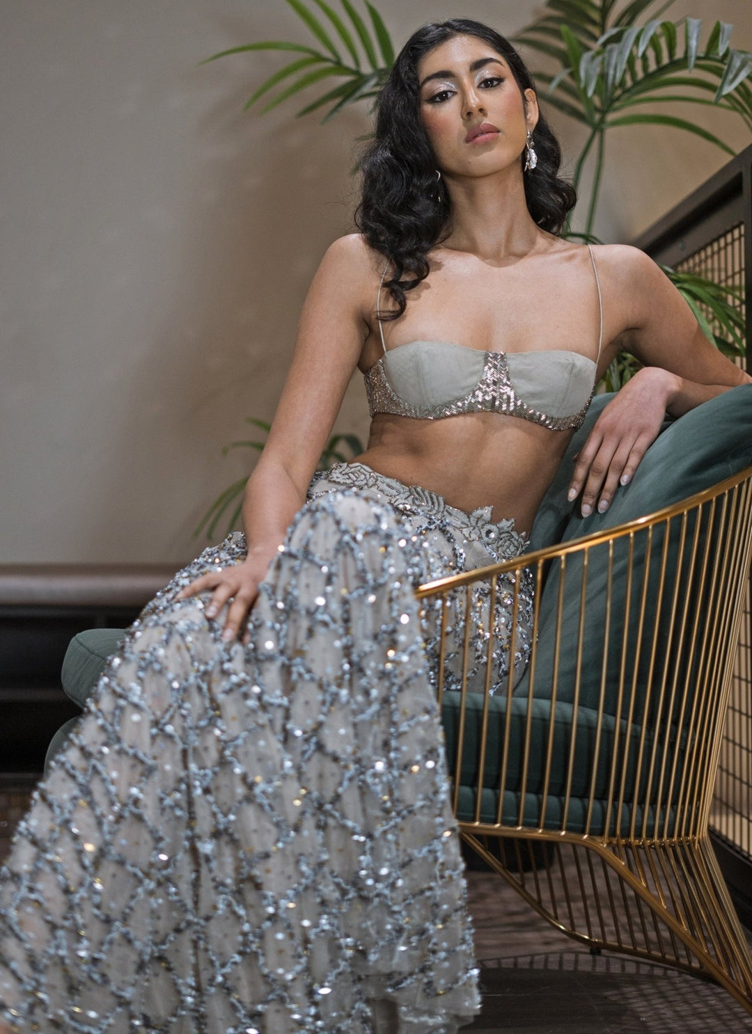 The Little Black Bow Silver And Grey Soft Net Pants SetFabilicious Fashion