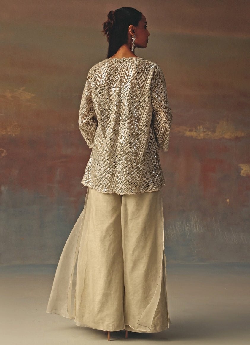 Twenty Nine Silver Dupion Palazzo With JacketFabilicious Fashion