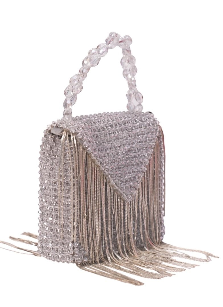 Silver Embellished Mini Bag House of Kosha - Fabilicious Fashion