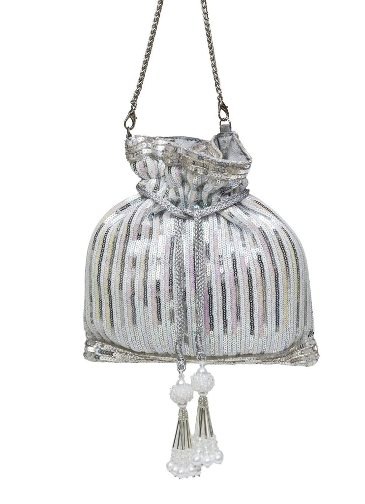 Silver Embellished Potli Bag