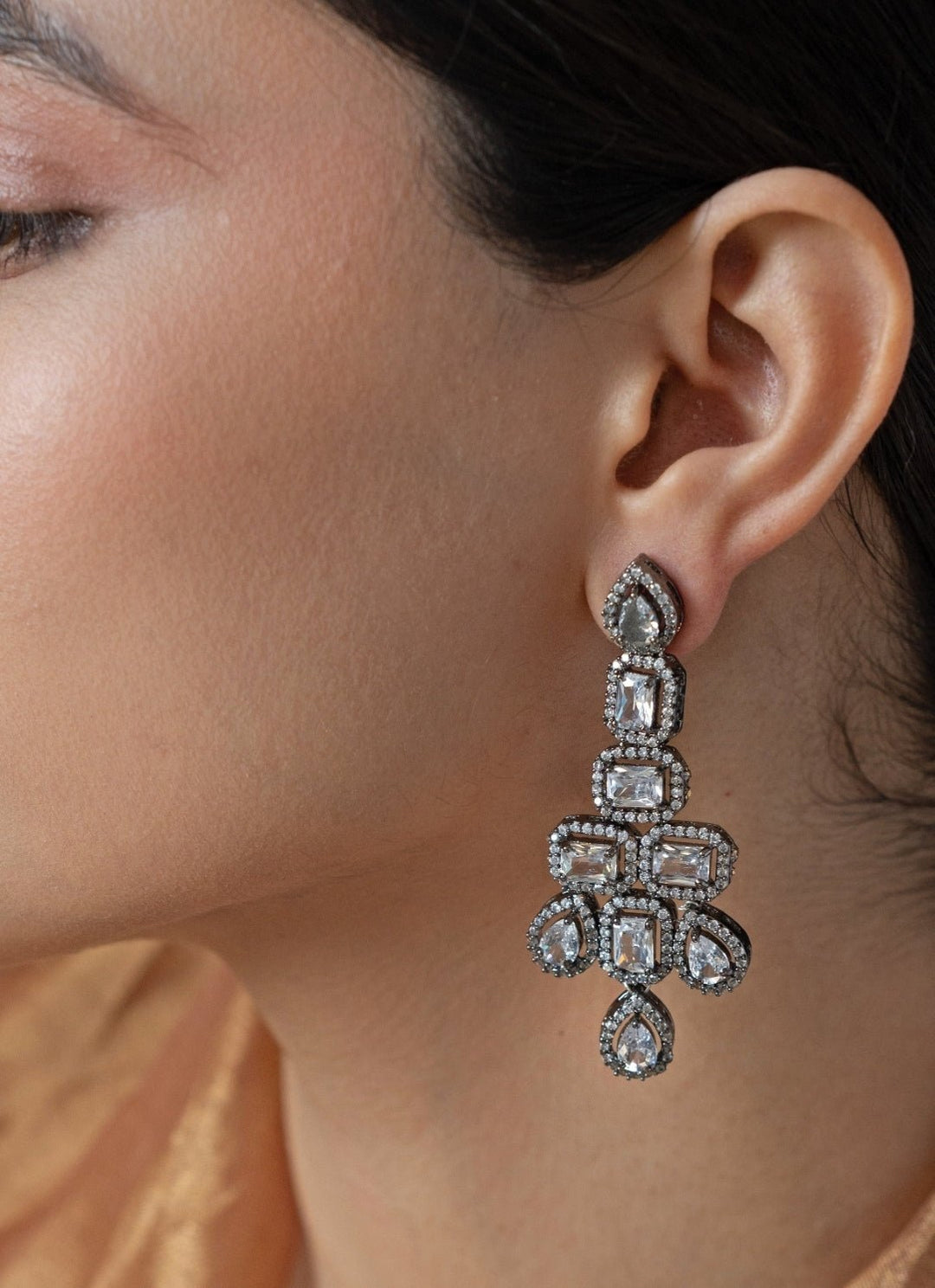 Do Taara Silver Faux Diamond EarringsFabilicious Fashion