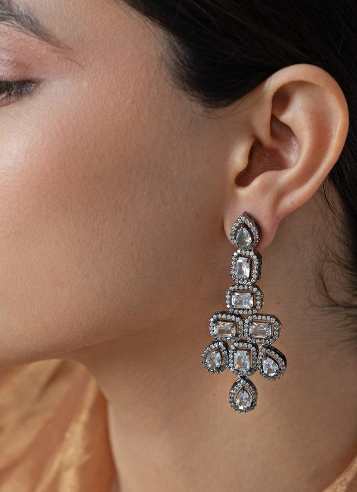 Do Taara Silver Faux Diamond EarringsFabilicious Fashion
