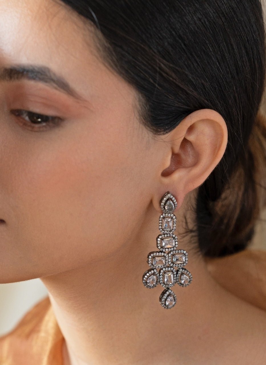 Do Taara Silver Faux Diamond EarringsFabilicious Fashion