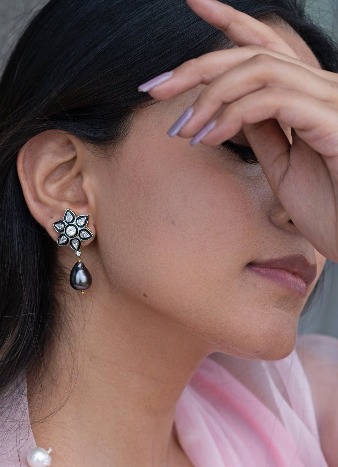 Do Taara Silver Floral Polki EarringsFabilicious Fashion