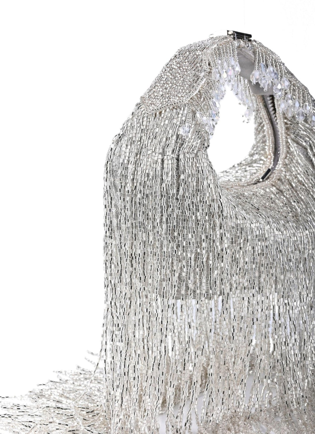 Silver Georgette Handcrafted Hand Bag House of Kosha - Fabilicious Fashion