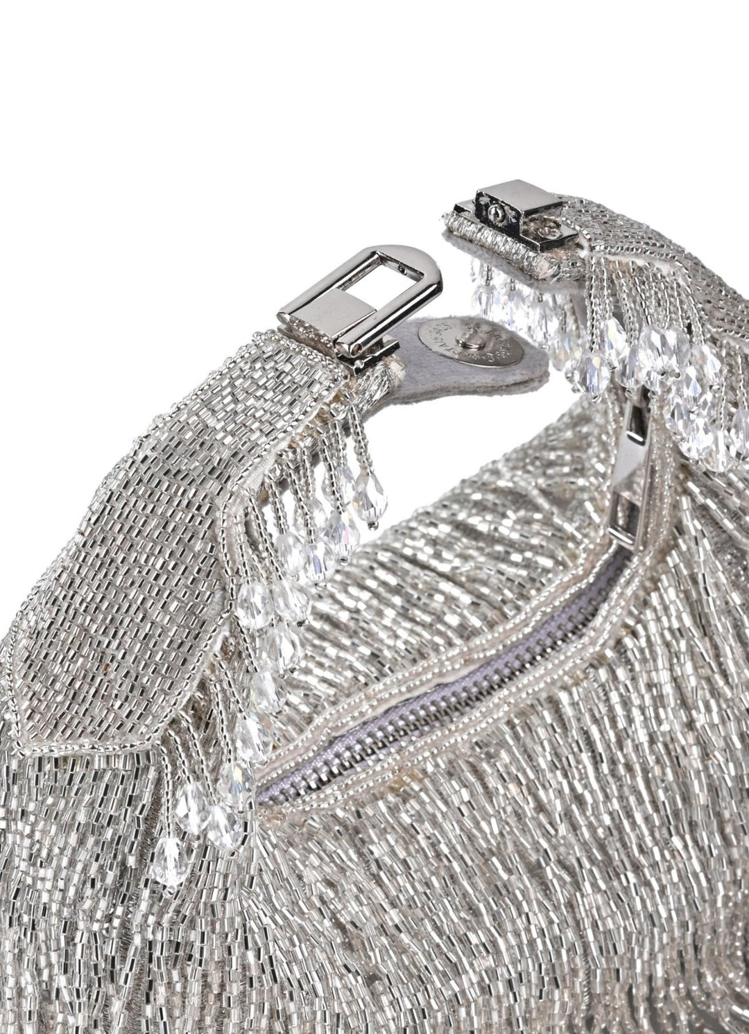 Silver Georgette Handcrafted Hand Bag House of Kosha - Fabilicious Fashion
