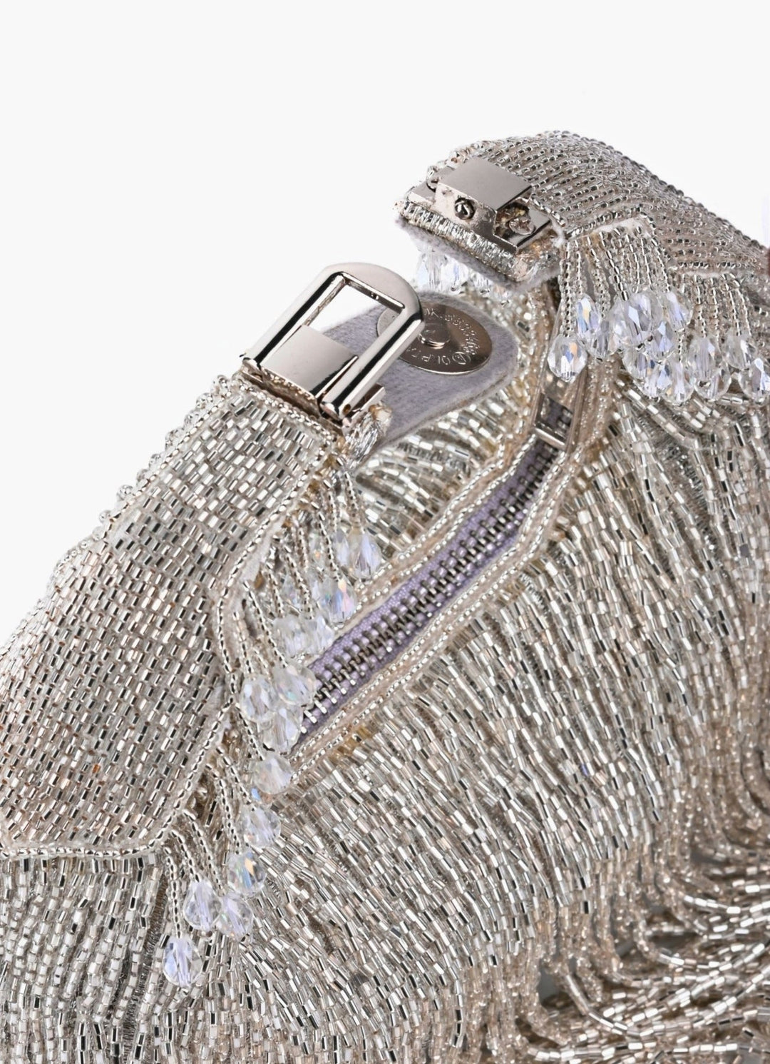 Silver Georgette Handcrafted Hand Bag House of Kosha - Fabilicious Fashion