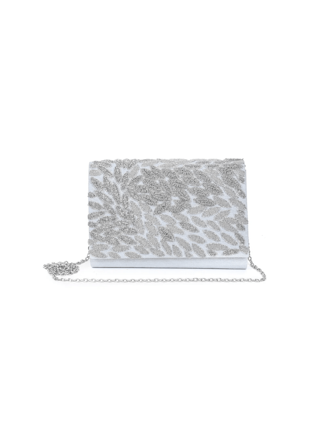 Silver Leaf Sparkle Clutch The Purple Sack - Fabilicious Fashion