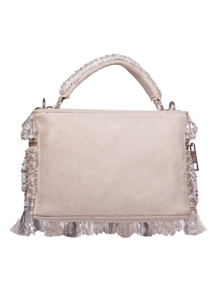 Silver Mirrorwork Embellished Vanity Bag House of Kosha - Fabilicious Fashion