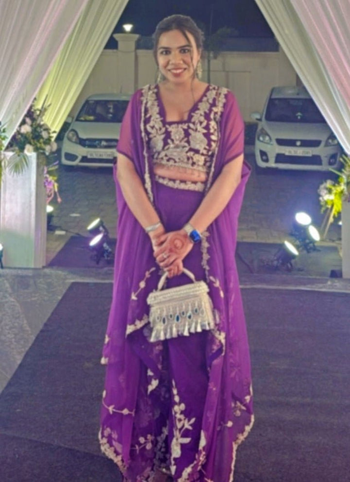 Silver Mirrorwork Embellished Vanity Bag House of Kosha - Fabilicious Fashion