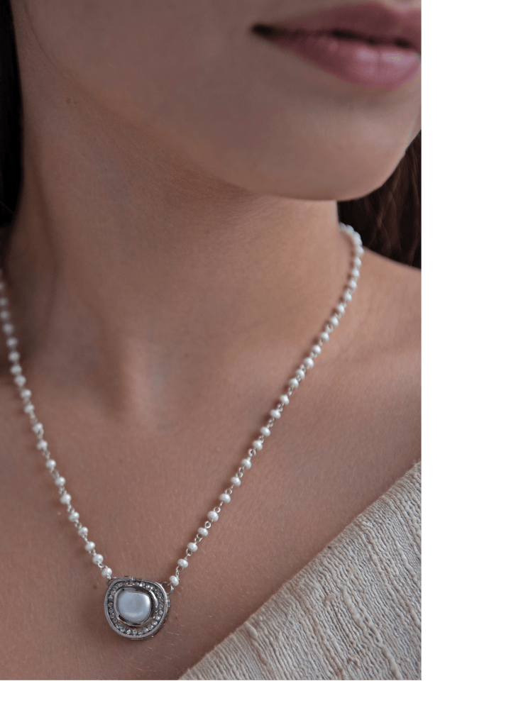Do Taara Silver Pearl NecklaceFabilicious Fashion