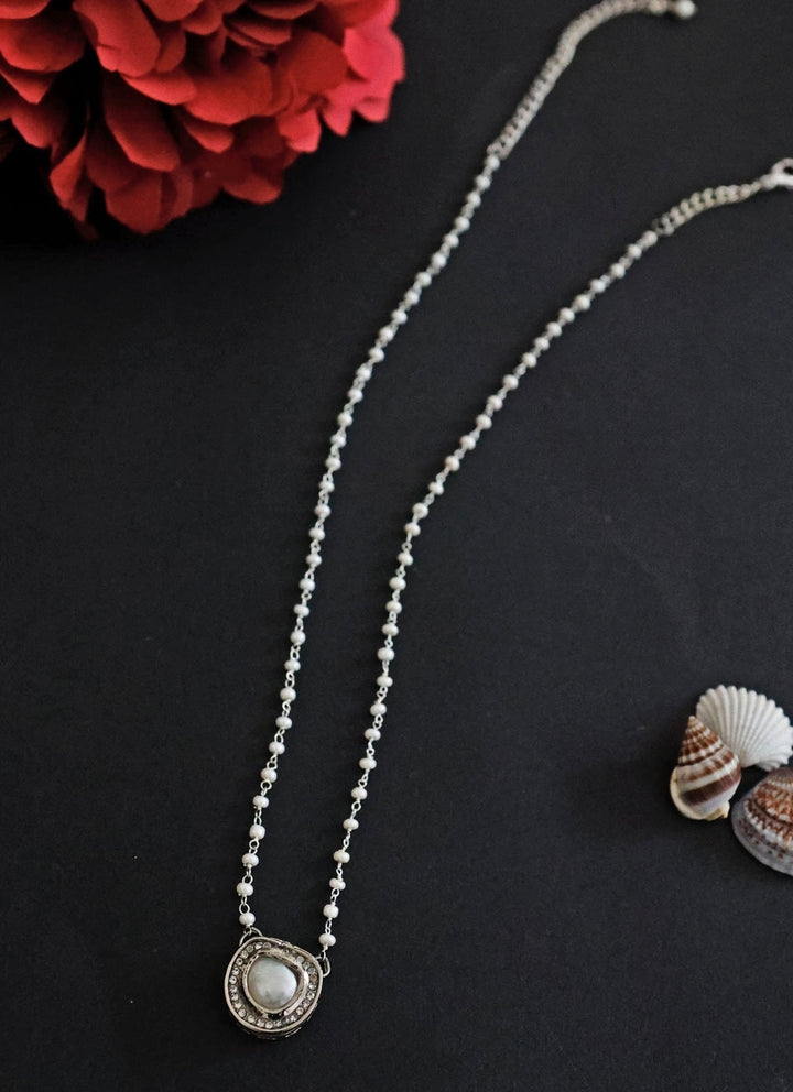 Do Taara Silver Pearl NecklaceFabilicious Fashion