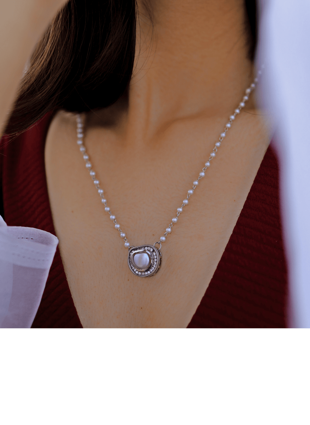 Do Taara Silver Pearl NecklaceFabilicious Fashion
