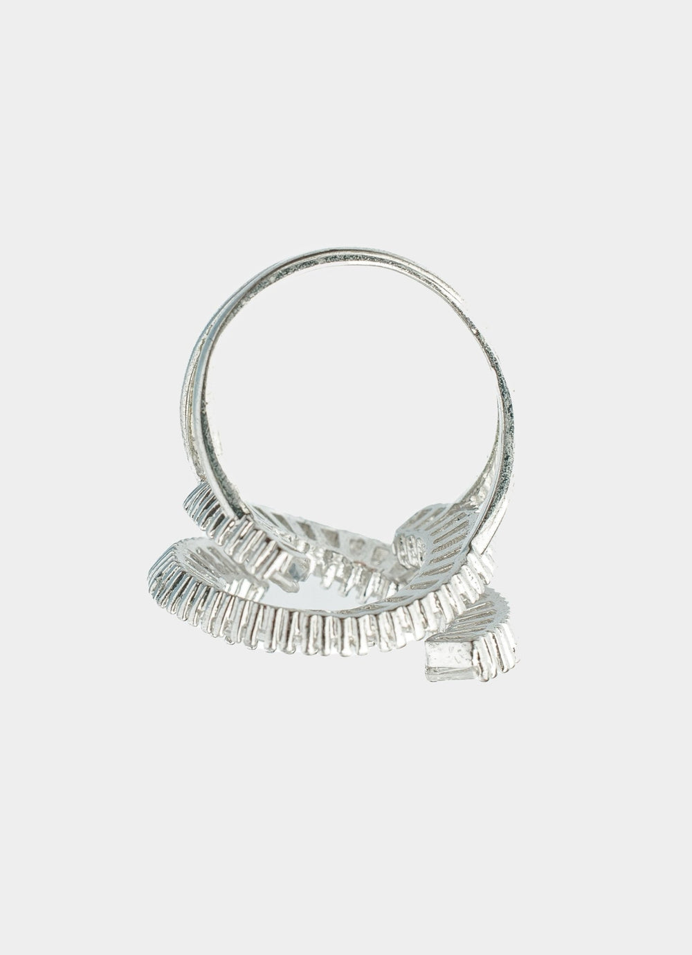 Silver Plated Circle Cut White Zircon Ring Vivinia by Vidhi Mehra - Fabilicious Fashion
