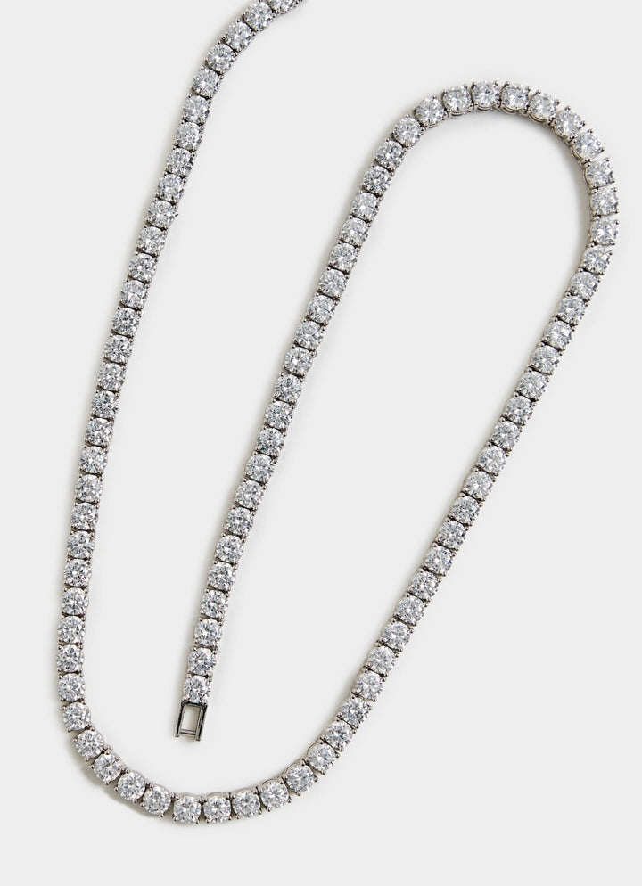 Silver Plated Faux Diamond Necklace Set Vivinia By Vidhi Mehra - Fabilicious Fashion