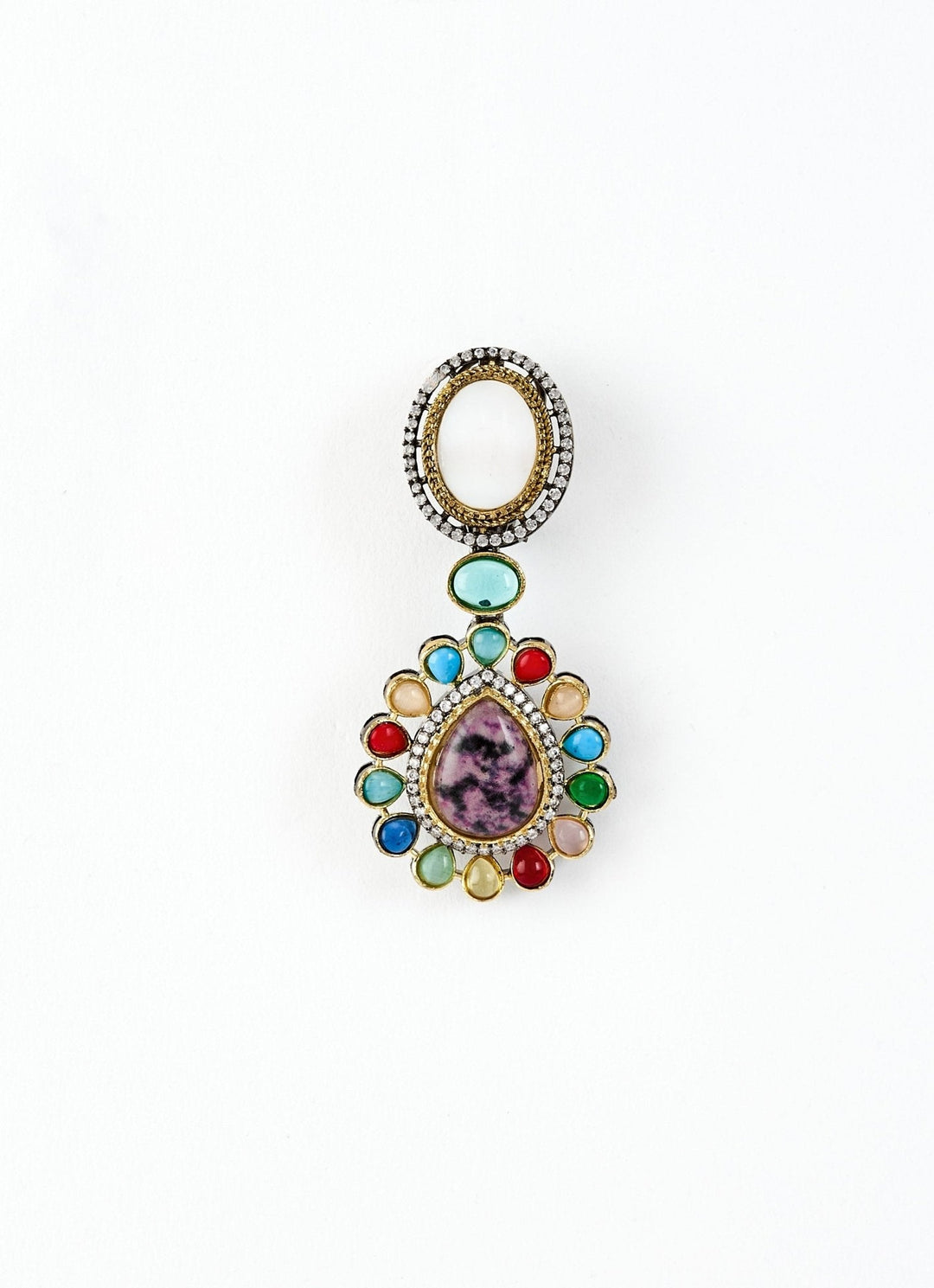 Silver Plated Multi Kundan And Polki Long Necklace Set Vivinia by Vidhi Mehra - Fabilicious Fashion