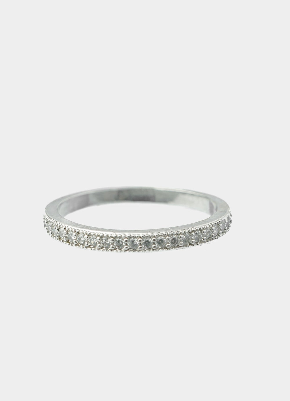 Silver Plated White Zircon Ring Vivinia by Vidhi Mehra - Fabilicious Fashion
