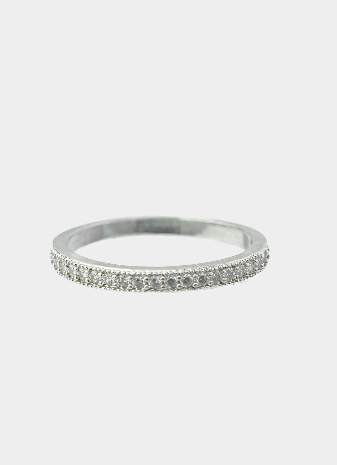 Silver Plated White Zircon Ring Vivinia by Vidhi Mehra - Fabilicious Fashion
