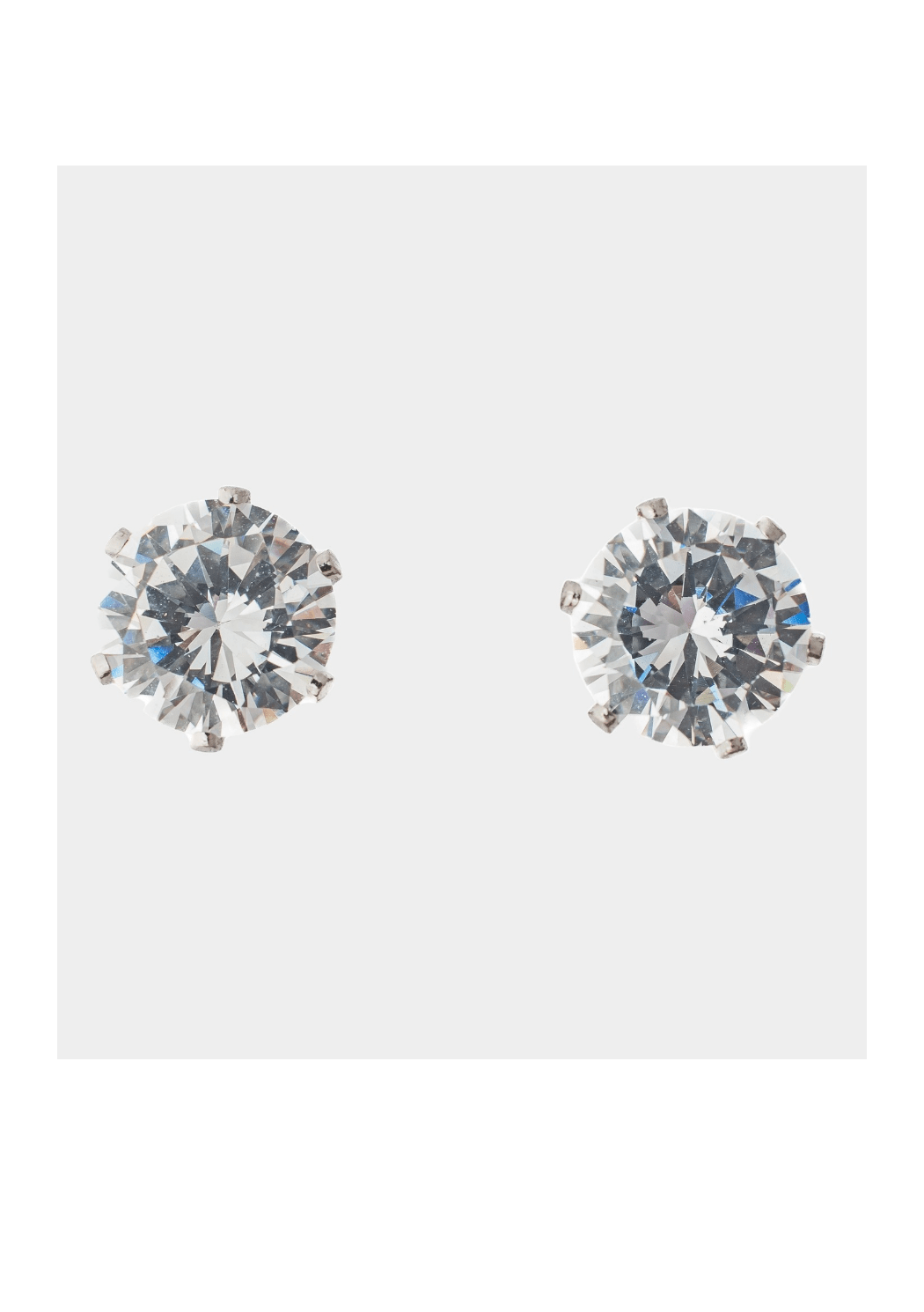 Silver Plated White Zircon Round Cut Stud Earrings Vivinia by Vidhi Mehra - Fabilicious Fashion