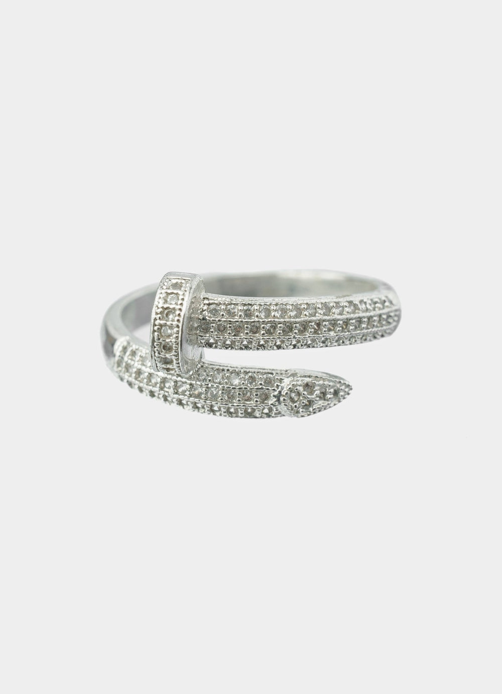Silver Plated Wrap Around Zircon Ring Vivinia by Vidhi Mehra - Fabilicious Fashion