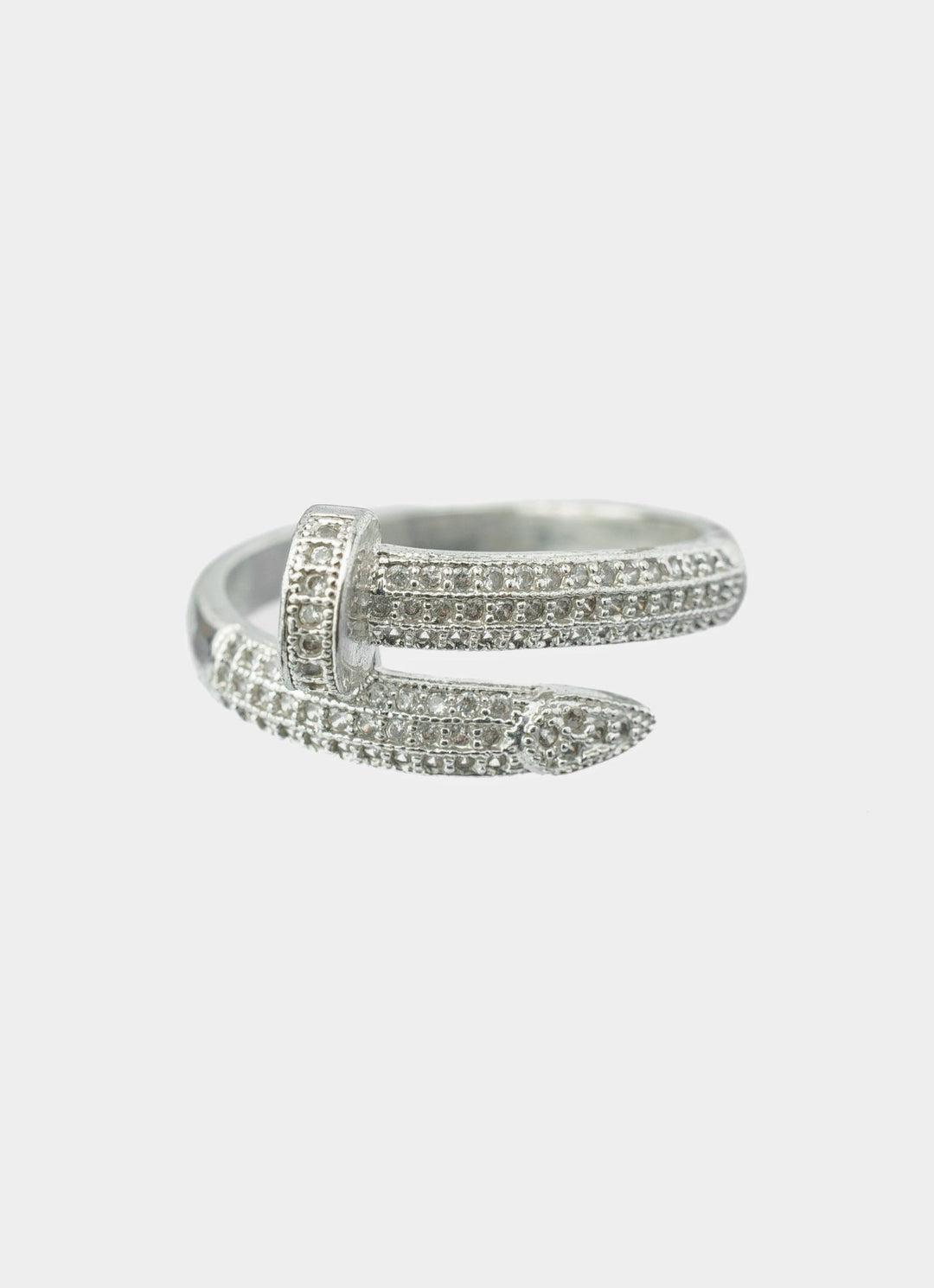 Silver Plated Wrap Around Zircon Ring Vivinia by Vidhi Mehra - Fabilicious Fashion