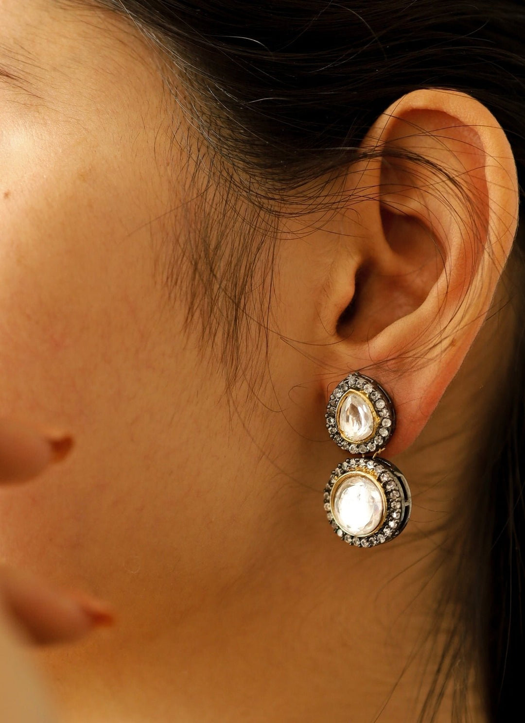Do Taara Silver Polki EarringsFabilicious Fashion
