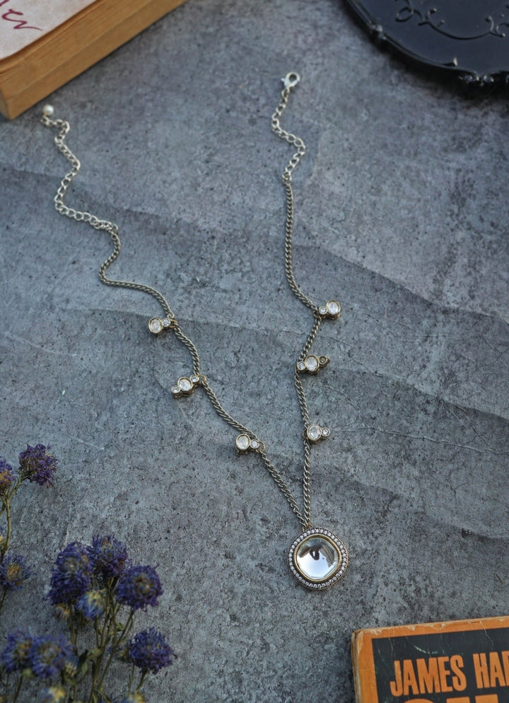 Do Taara Silver Polki NecklaceFabilicious Fashion