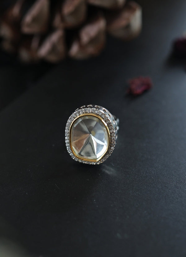 Silver Polki Statement Ring