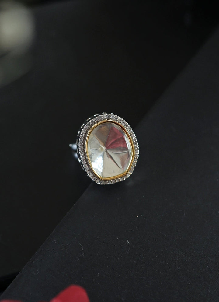 Do Taara Silver Polki Statement RingFabilicious Fashion