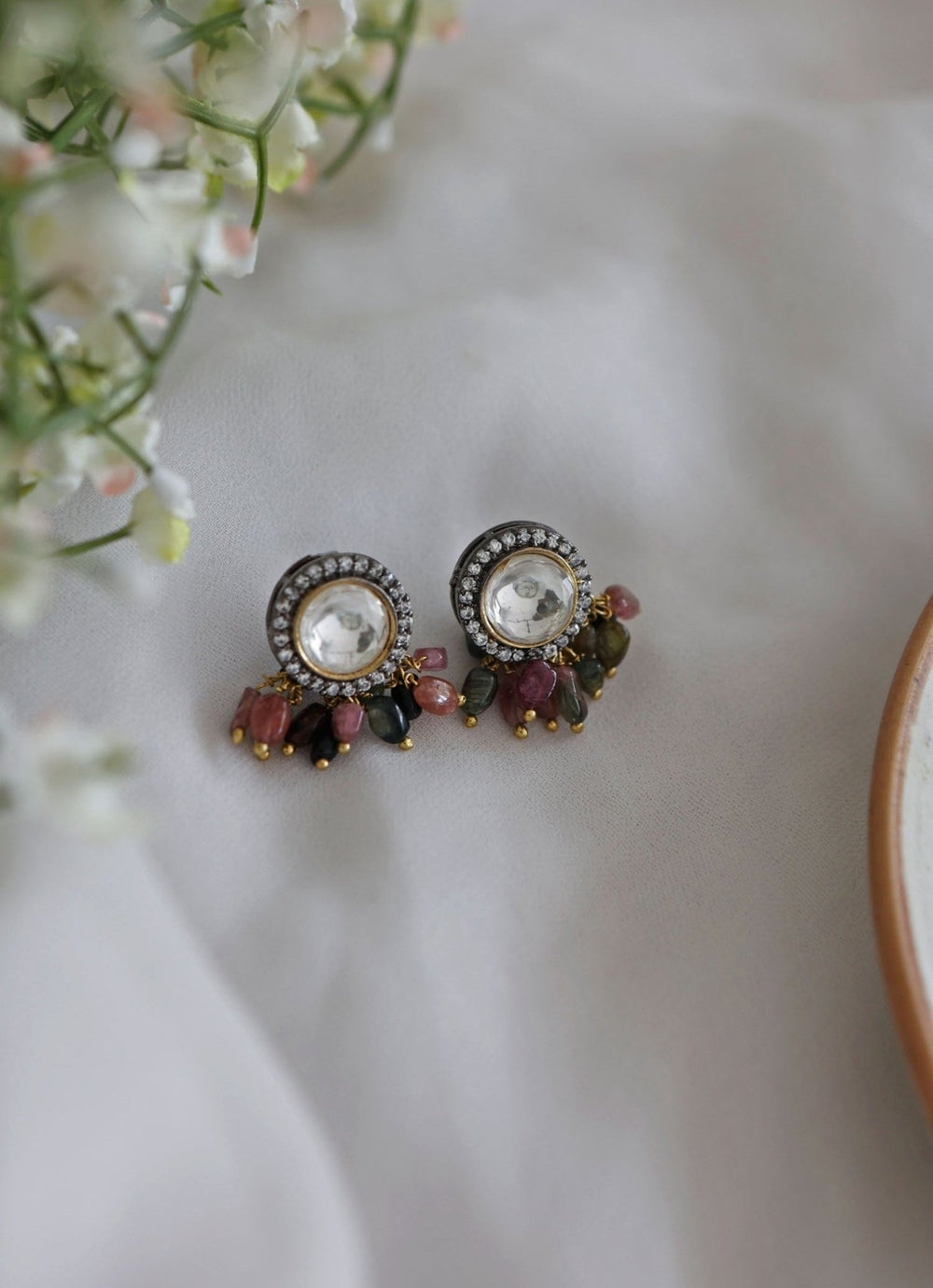 Do Taara Silver Polki StudsFabilicious Fashion