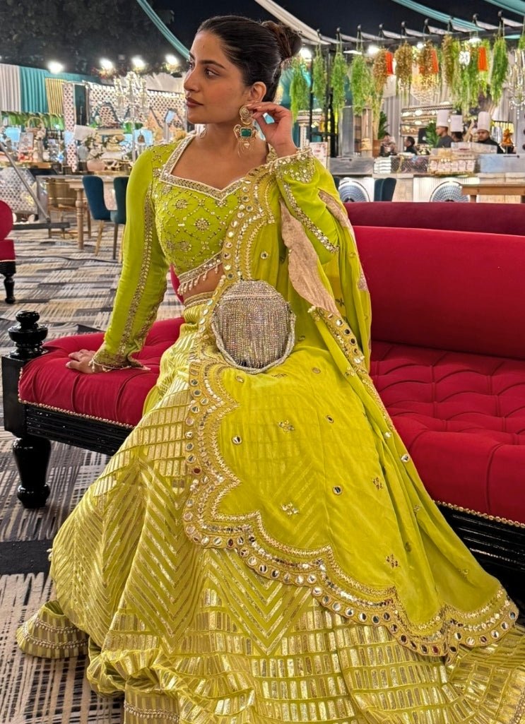 Silver Rhinestone Georgette Bucket Bag House of Kosha - Fabilicious Fashion