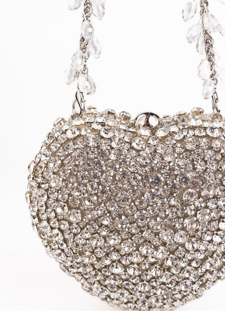 Silver Suede Embellished Heart Bag House of Kosha - Fabilicious Fashion