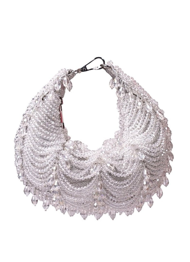 Silver Suede Embellished Hobo Bag House of Kosha - Fabilicious Fashion