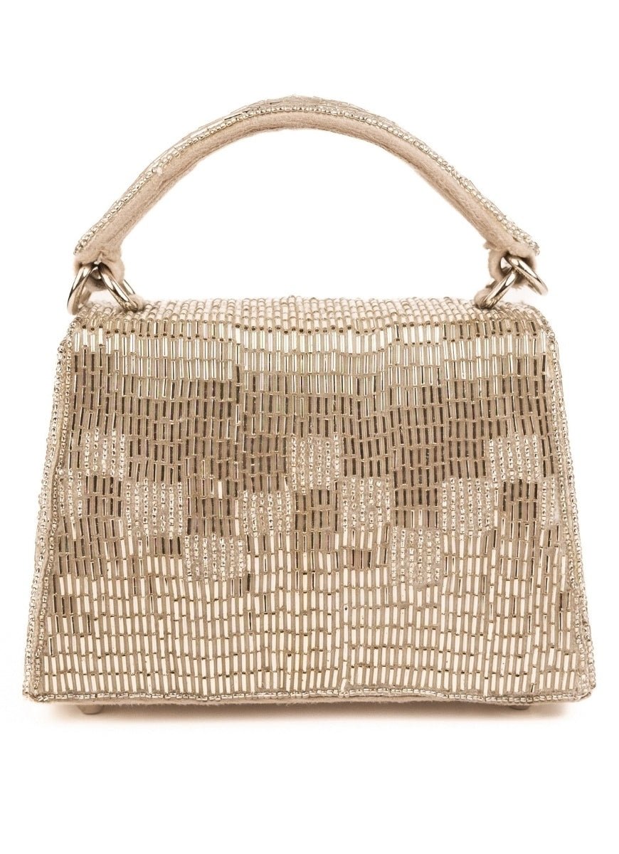 Silver Suede Handcrafted Box Bag House of Kosha - Fabilicious Fashion