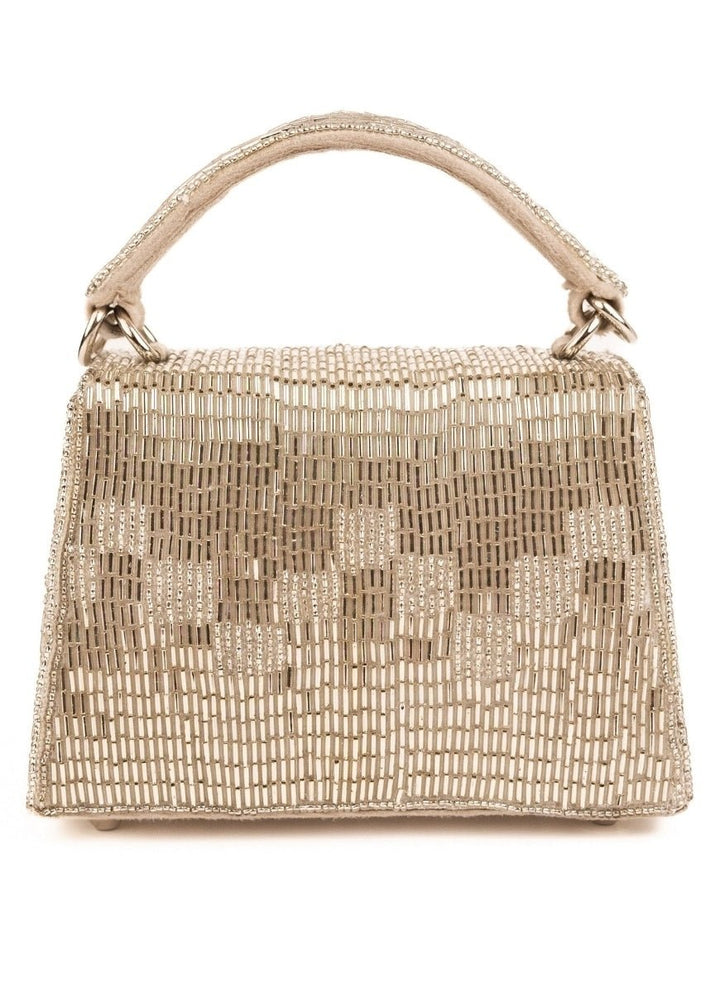 Silver Suede Handcrafted Box Bag House of Kosha - Fabilicious Fashion