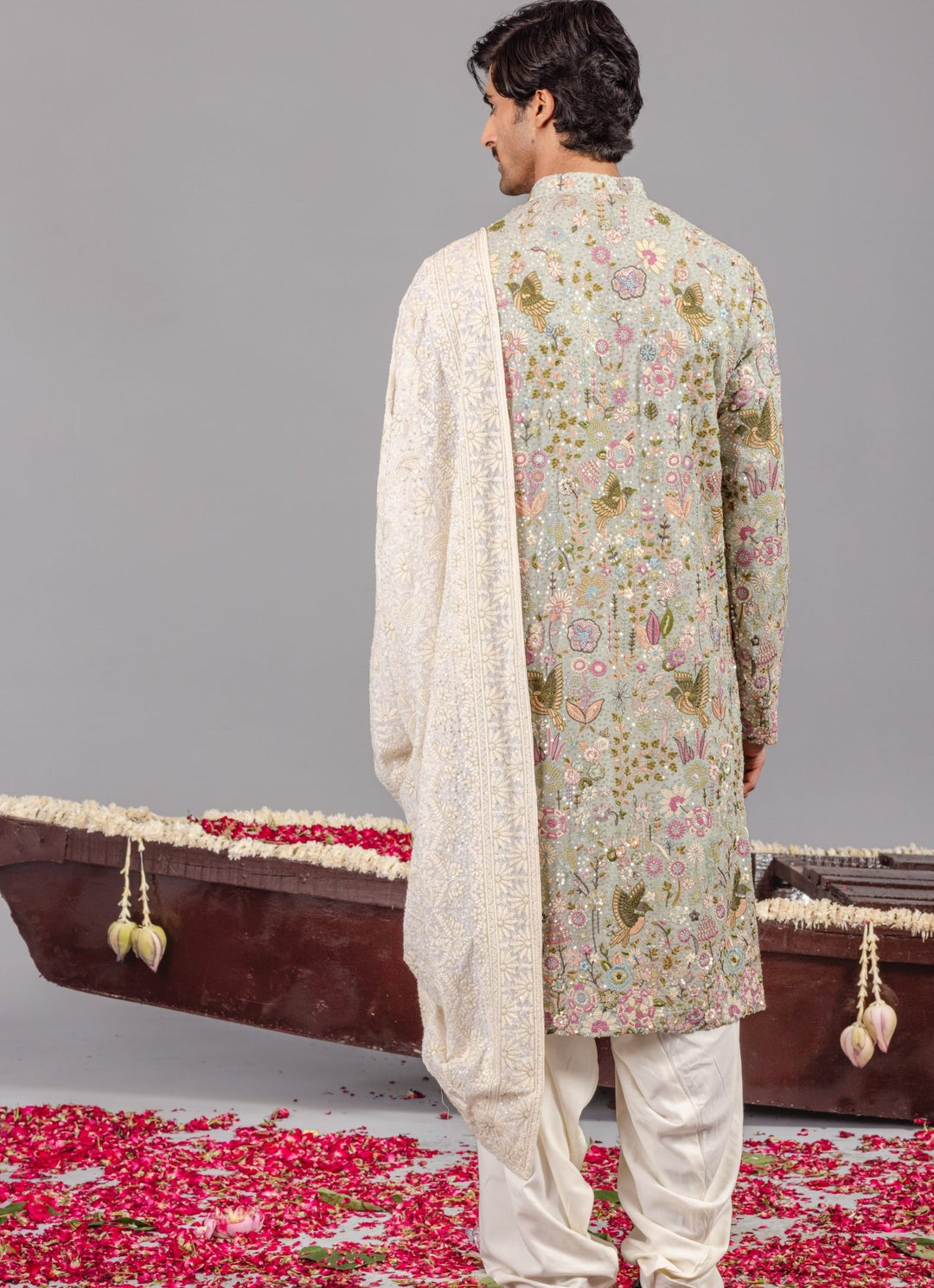Sky Blue Embroidered Georgette Kurta Patiala Set Kalpraag - Fabilicious Fashion