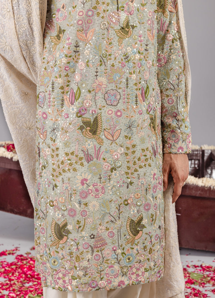 Sky Blue Embroidered Georgette Kurta Patiala Set Kalpraag - Fabilicious Fashion