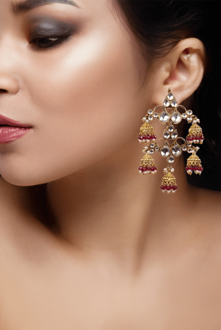 Small Jhumki Earrings Riana by Shikha Jindal - Fabilicious Fashion