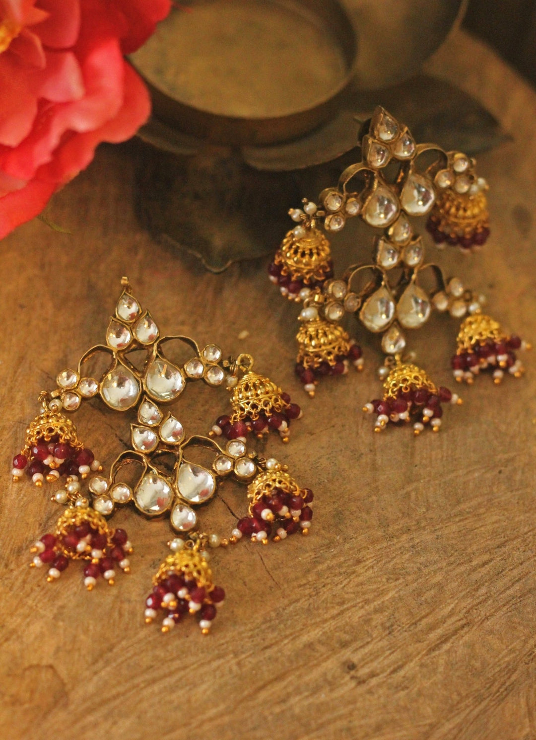Small Jhumki Earrings Riana by Shikha Jindal - Fabilicious Fashion