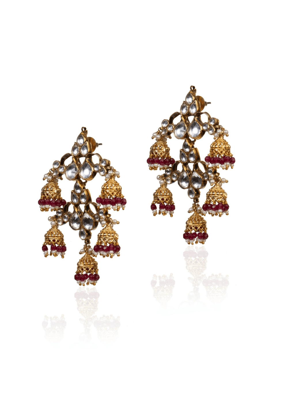 Small Jhumki Earrings Riana by Shikha Jindal - Fabilicious Fashion