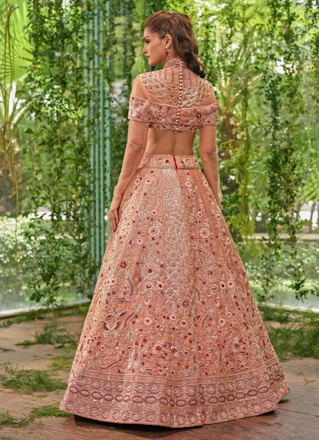 Jigar and Nikita Soft Peach Organza Bridal Lehenga SetFabilicious Fashion
