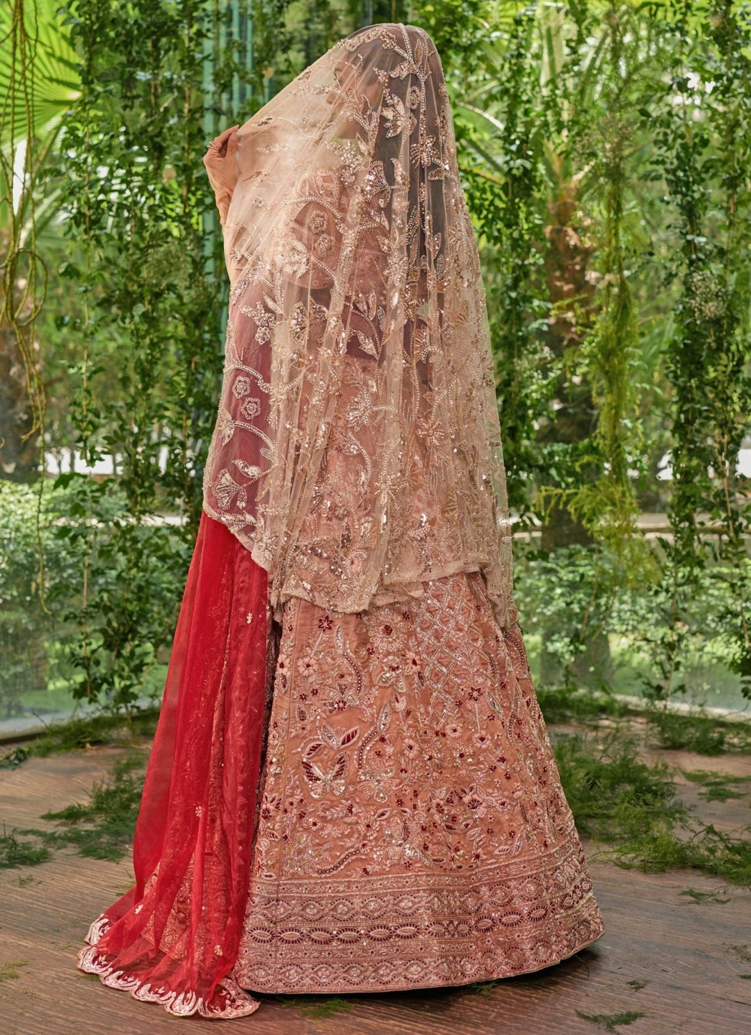 Jigar and Nikita Soft Peach Organza Bridal Lehenga SetFabilicious Fashion