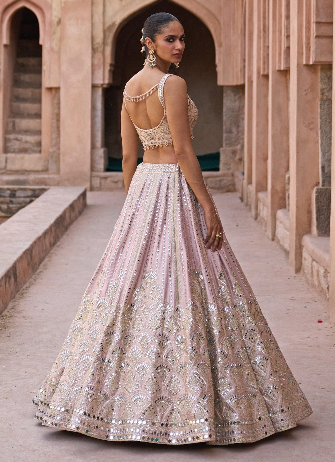 Angad Singh Soft Peach Raw Silk Lehenga SetFabilicious Fashion