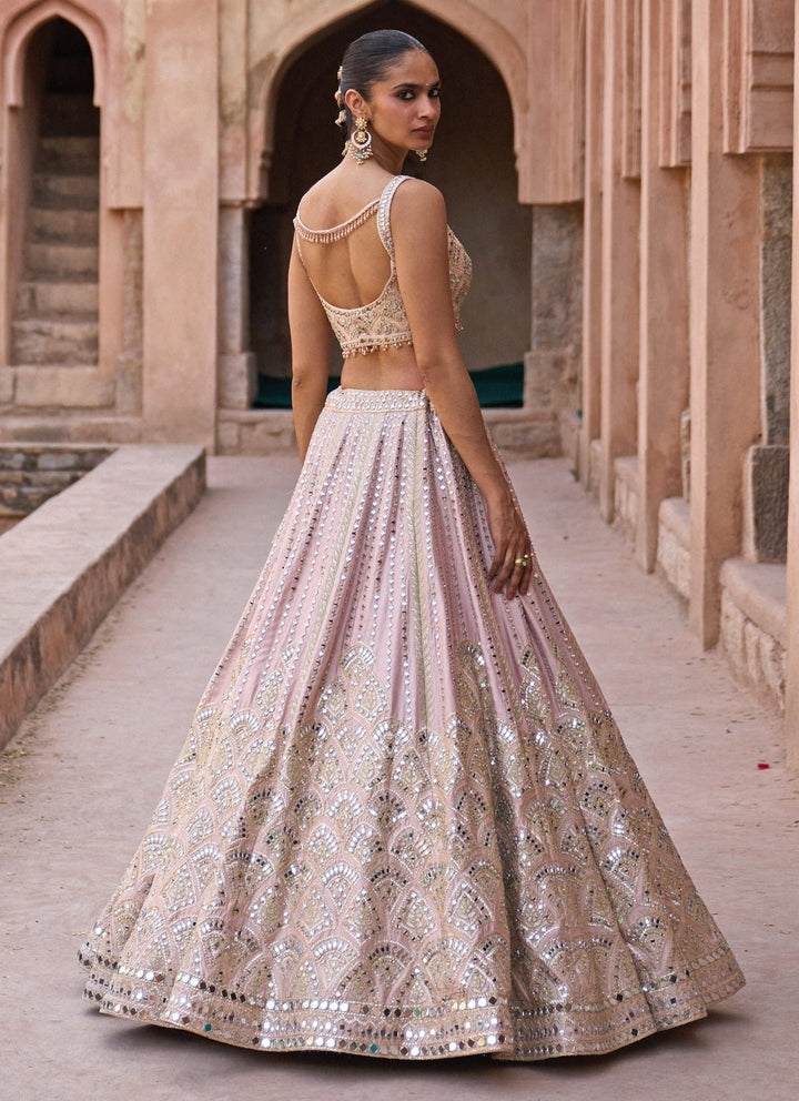 Angad Singh Soft Peach Raw Silk Lehenga SetFabilicious Fashion