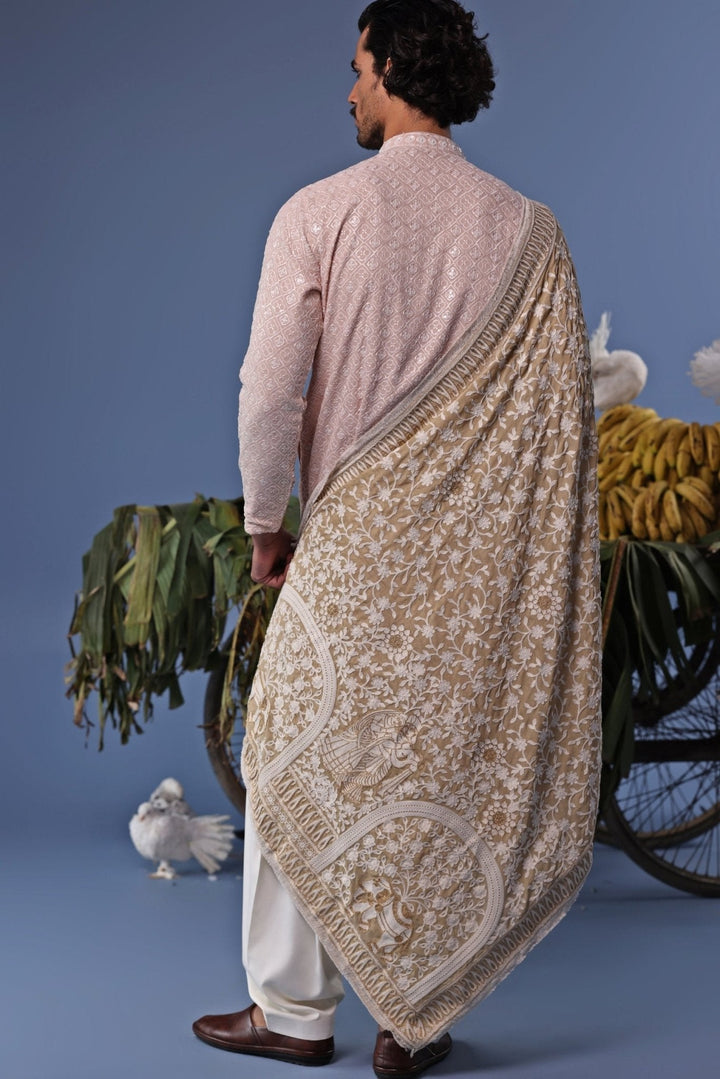 Soft Pink Thread Embroidered Kurta Patiala Pant Set Kalpraag - Fabilicious Fashion