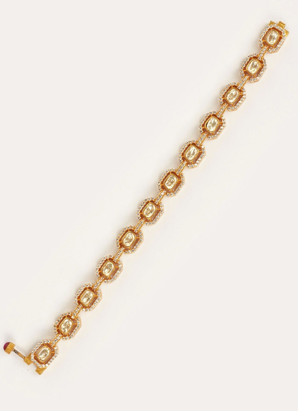 Sparkling Moissanite Stone Gold Bracelet Zevar by Geeta - Fabilicious Fashion