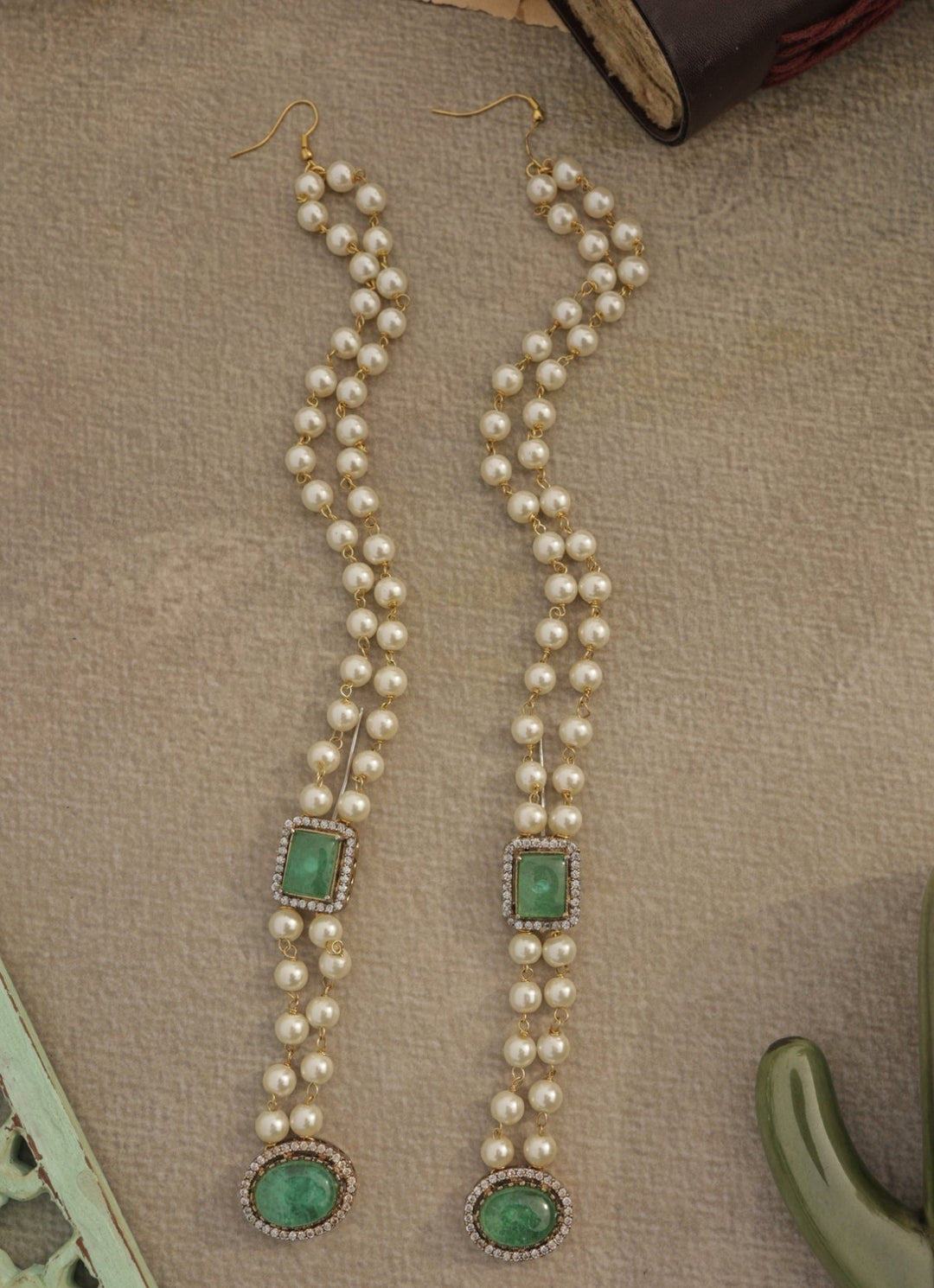 Do Taara Statement Mint Green Pearl EarringsFabilicious Fashion