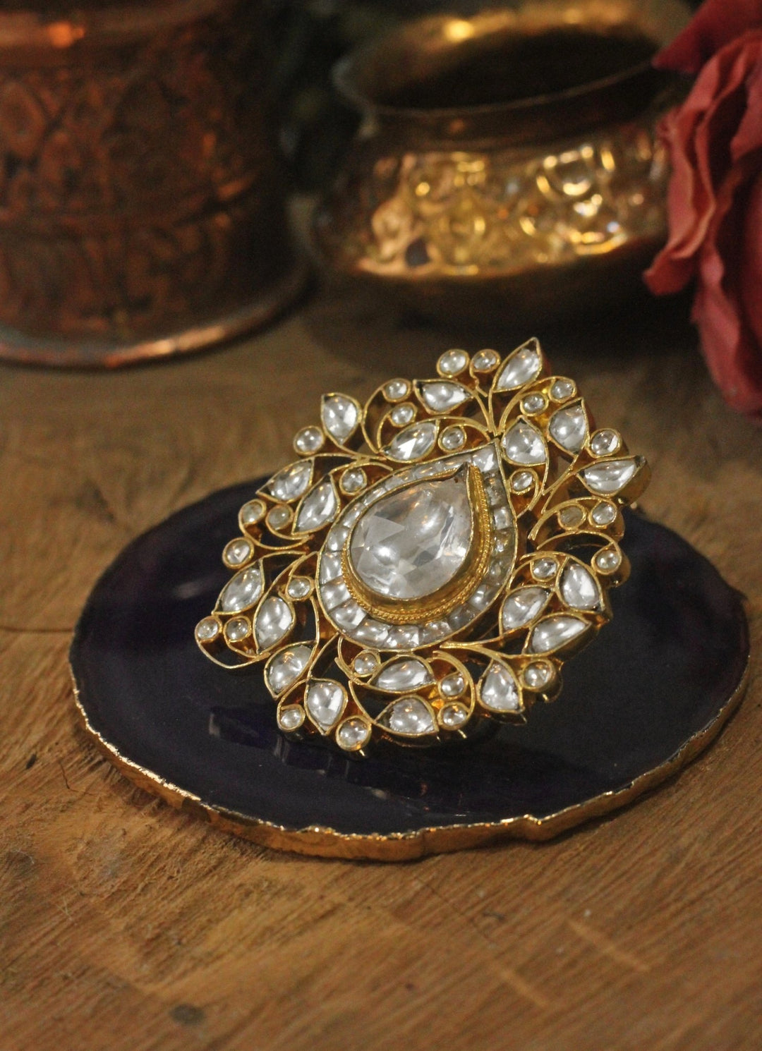 Statement White Ring Riana by Shikha Jindal - Fabilicious Fashion