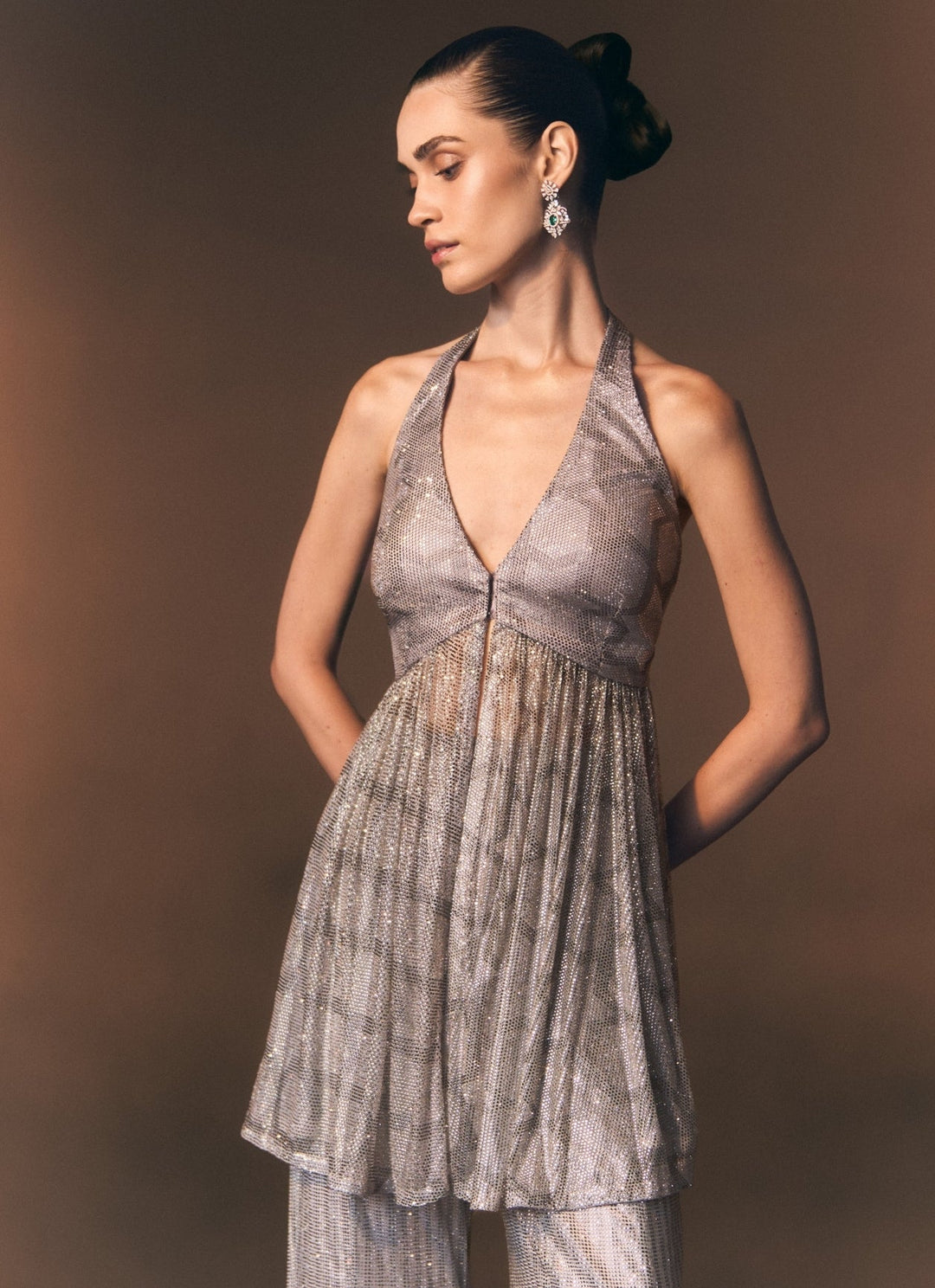 Angad Singh Steel Grey Soft Net Kurta Sharara SetFabilicious Fashion