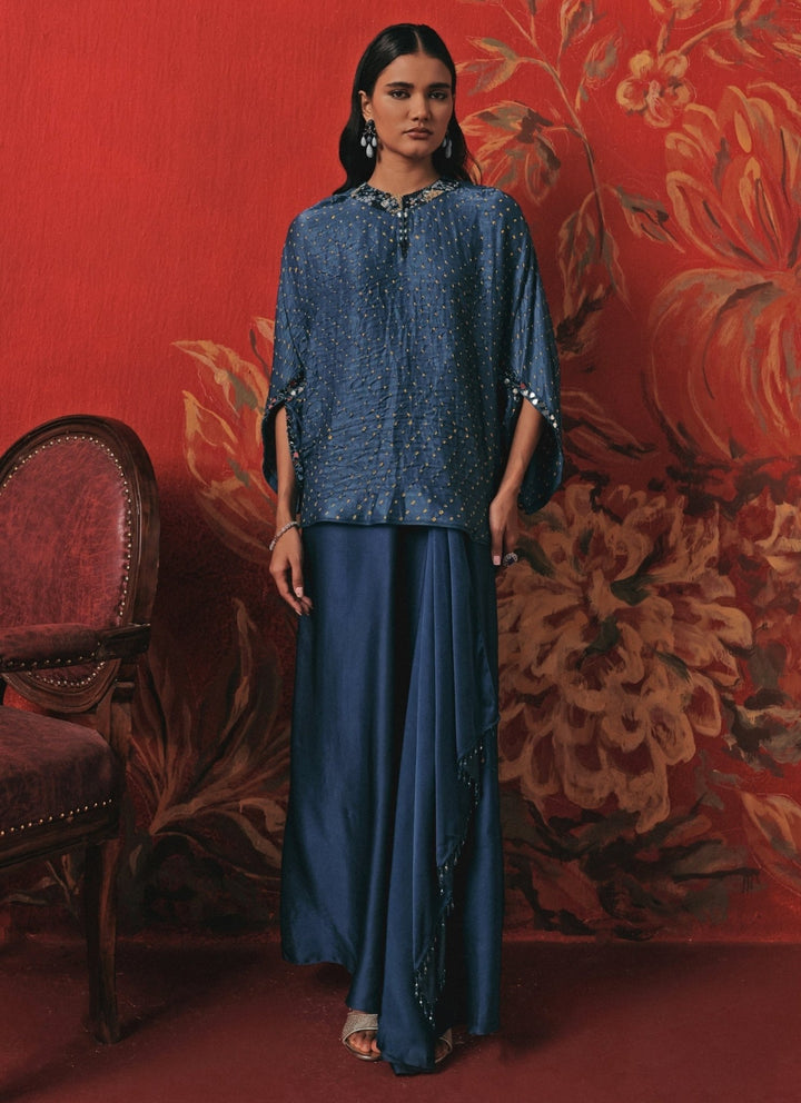Twenty Nine Teal Blue Bandhani Top And Skirt SetFabilicious Fashion